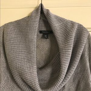 WHBM Metallic Silver Gray Sweater